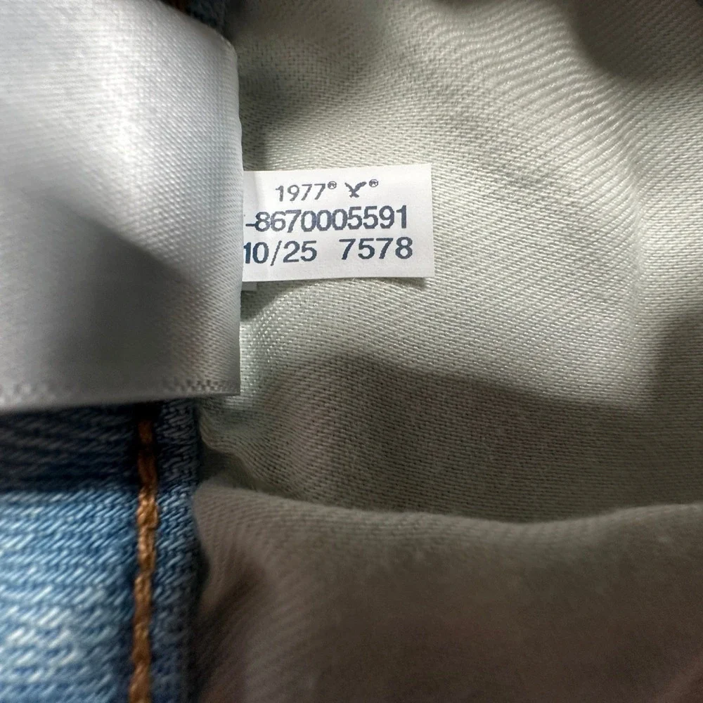 American Eagle AE Slim Straight Jeans Mens 36x30 Light Blue Airflex Stretch NEW